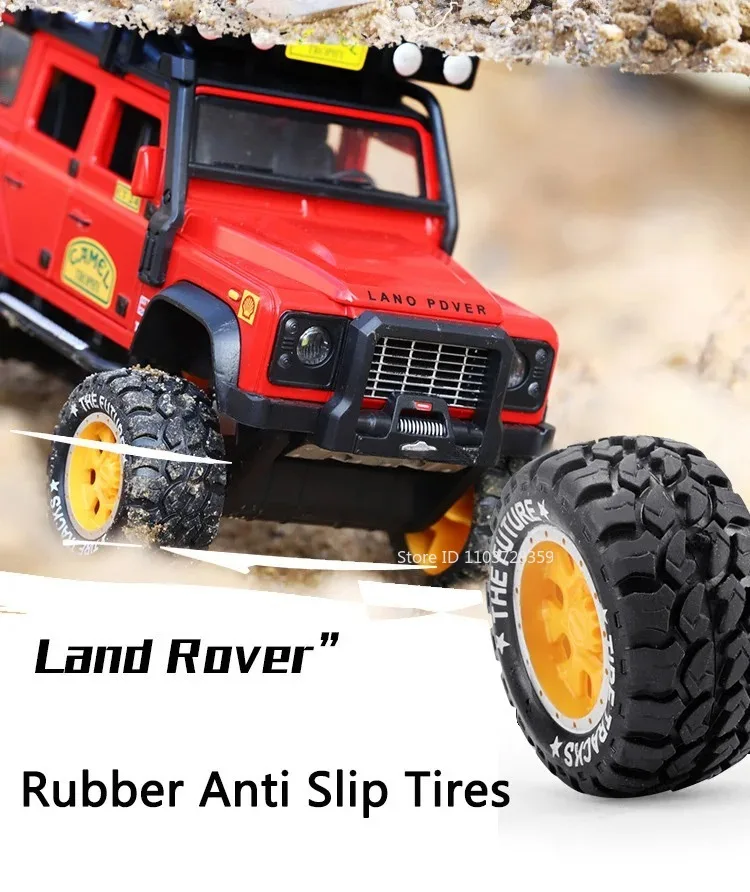 1:28 Camel Cup Land Rover Defender Modellauto Spielzeug Legierung Druckguss UNIMOG RV Geländewagen Sound Licht Türen geöffnet Kinder Geschenke – Detail 10