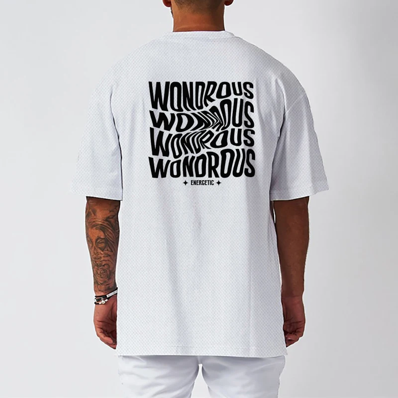 Wondrous Energetic Funny Printed Running T Shirt Mens Summer Oversized Half Sleeve T-Shirt Fitness Clothing Gym Tees Tops