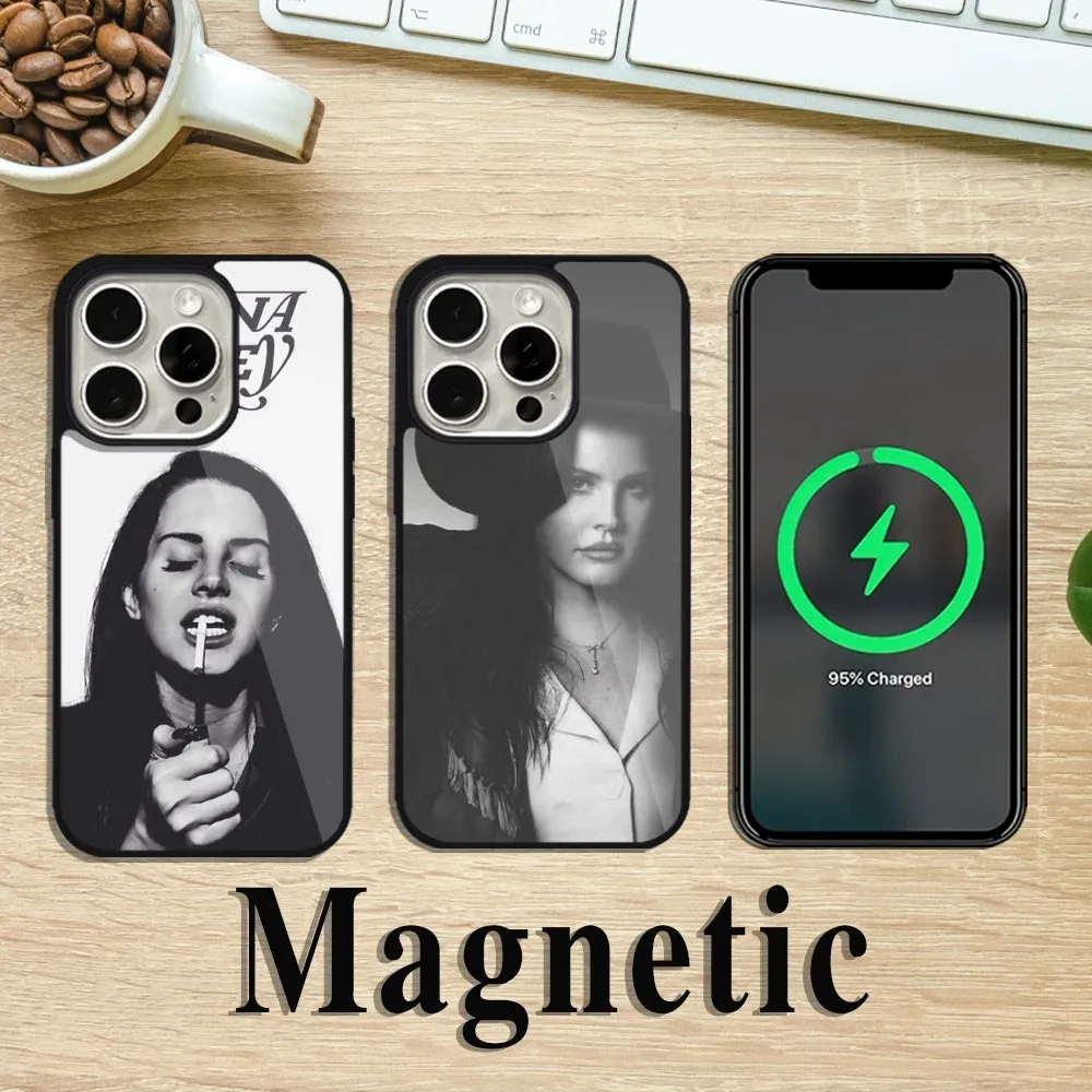 A-American L-Lana D-Del Rey  S-Singer Phone Case For iPhone 11 12 13 14 15 Pro Max Plus Magsafe Magnetic Wireless Charging