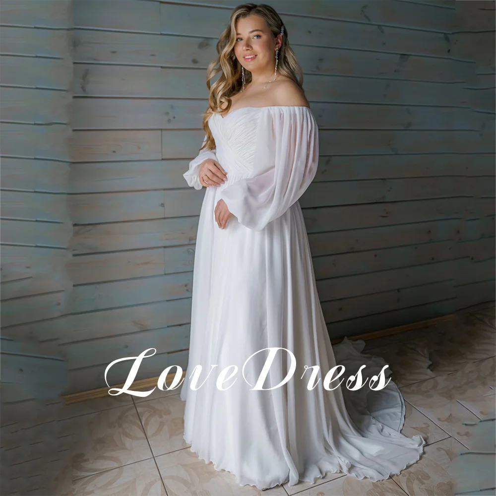 Elegant Sweetheart Wedding Dresses Chiffon A Line Illusion Sleeves Floor Length Simple 2025 Bridal Gowns vestidos Customized