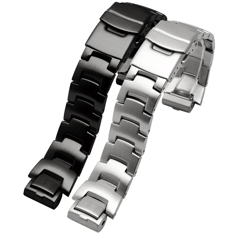 男性金属時計バンドカシオ PRW-6000/6100/3000/3100 PRG-300 鋼時計バンドメンズストラップブレスレットアクセサリー凸端 16 ミリメートル