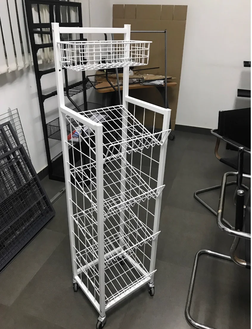 

Umbrella rain gear placement display rack Hotel storage supermarket lobby floor small mobile rack with castor wheels