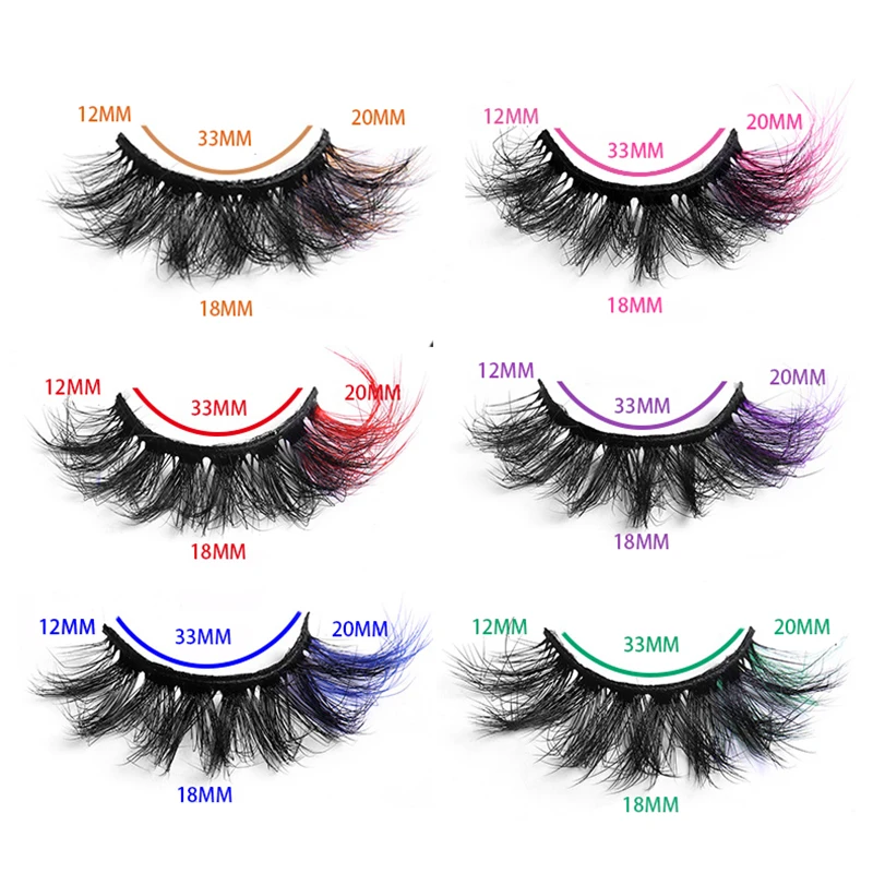 10 pairs Mix Color False Lashes Ombre Dramatic Natural Long Colorful Eyelashes Dramatic Makeup Fake Lash Party Colored Lashes