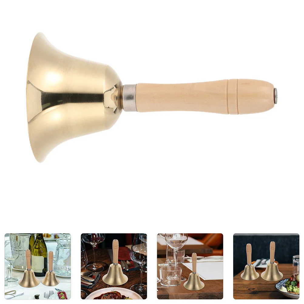 

Powerful Sound Hand Bell Brass with Wood Handle for Hiking Backpacking Camping Bear Outdoor Safety Equipment