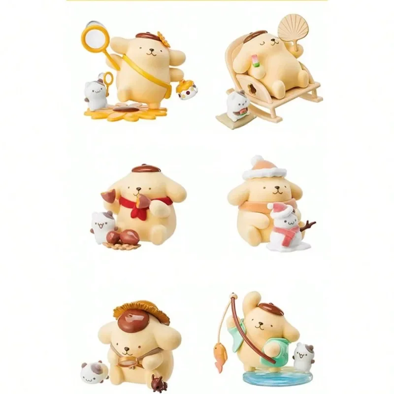 Caja ciega de perro pudín, figuras de juguete de la serie Four Seasons, figuras de acción bonitas, cajas sorpresa, decoración del hogar, regalos de cumpleaños para niñas