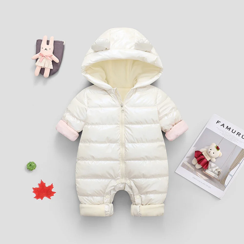 Bear Leader Newborn Baby Clothes Jumpsuit 2023 Winter Warm Thickened Cotton Romper Children Kids Cute Cartoon No Clean Jumpsuit