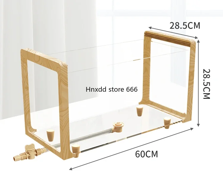 Wood grain turtle tank ultra-white glass villa ecological integrated feeding box