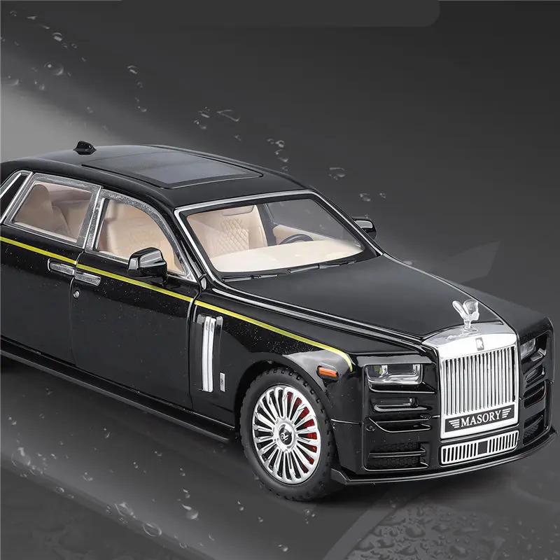 Key Control 1:24 Rolls-Royces Phantom Alloy Luxury Sedan Car Model Diecast Metal Vehicles Car Model Simulation Sound Light Gifts