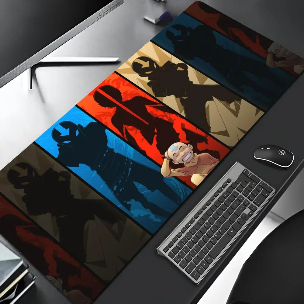 Avatar o último mestre do ar mouse pad jogos borda de bloqueio grande computador gamer grande borracha arte valorant mousepad portátil tapete de mesa