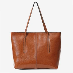 Hifashion Cowhide Genuine Leather Large Tote Bags For Women 2024 Trend Designer A4 Shoulder Bags Laptop Shopper Ladies Handbags