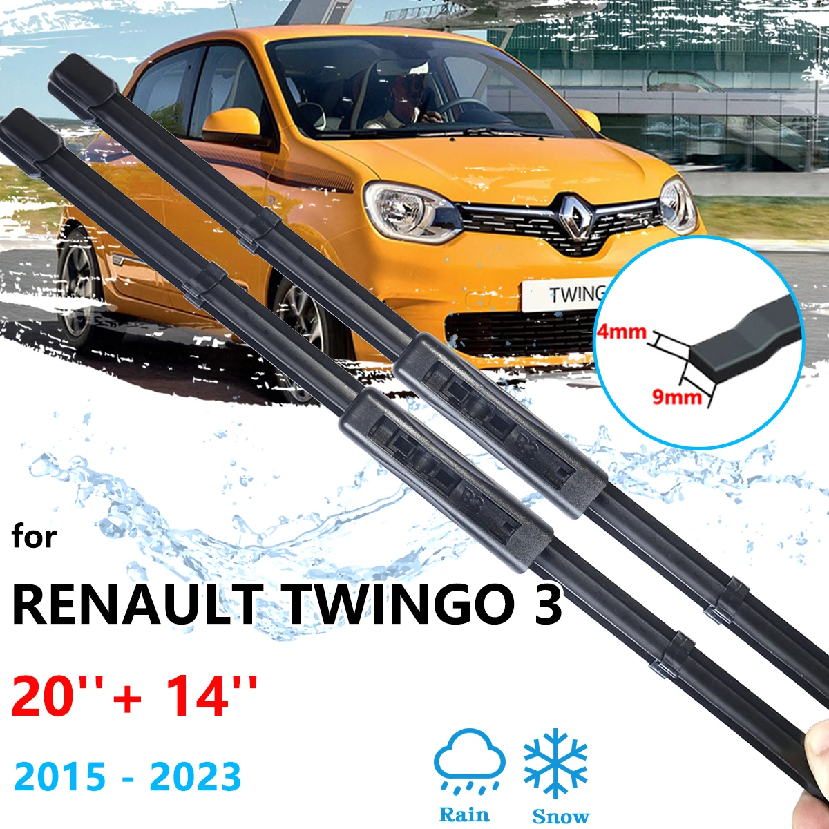 

Для Renault Twingo 3 III MK3 2015 ~ 2023 передние щетки стеклоочистителя резак окна ветровое стекло щетки замена автомобильных аксессуаров