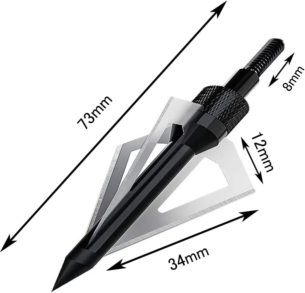 Hunting Broadheads 3 Blades Archery Broadheads 100 Grain Arrow Heads Screw-in Arrow Tips 6pcs Arrowhead with Storage Box for DIY