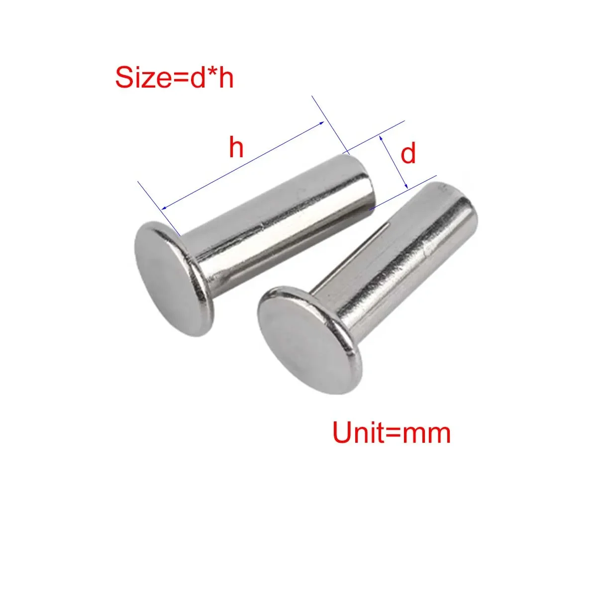 

304 Stainless Steel Flat Head Semi Hollow Rivet M2M2.5M3M4