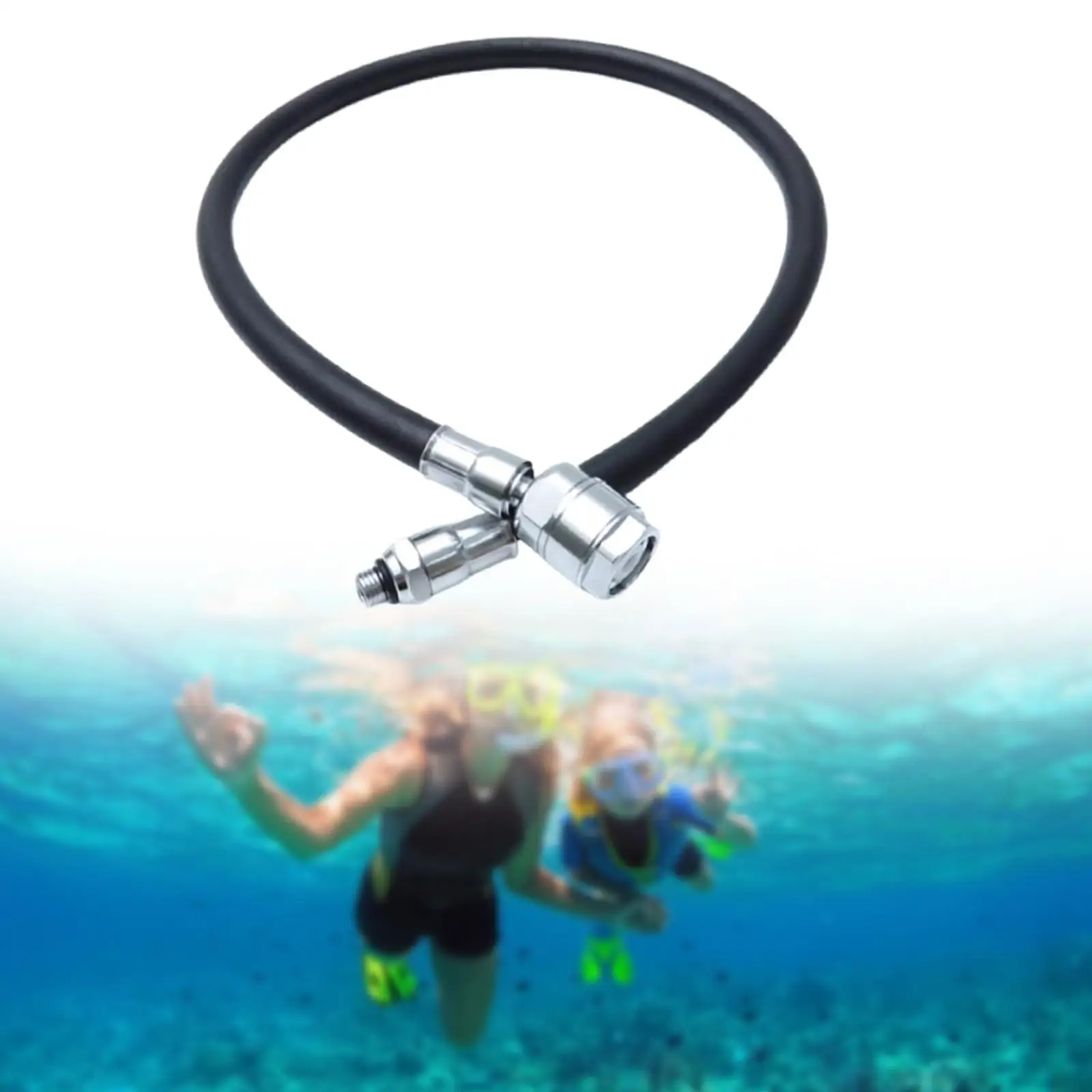 

Scuba Diving Hose Replacement 500PSI Rotatable Head Attachment Rubber Quick Release Connector Dive Regulator Hose Flexible Hose