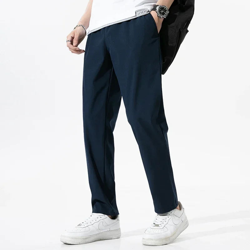 LIBIELIY ผู้ชายสีทึบกางเกงฤดูใบไม้ผลิฤดูใบไม้ร่วงใหม่ Casual กีฬา Slim กางเกงวิ่งออกกําลังกายฟิตเนสกางเกงผู้ชายแฟชั่นตรง