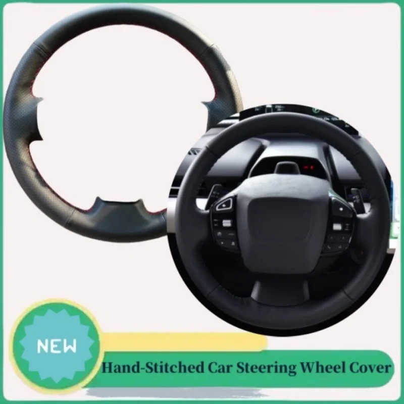 

DIY Hand Sewing Abrasion-resistant Breathable Genuine Leather Steering Wheel Cover For Toyota BZ3 2023 2024 Auto Interior