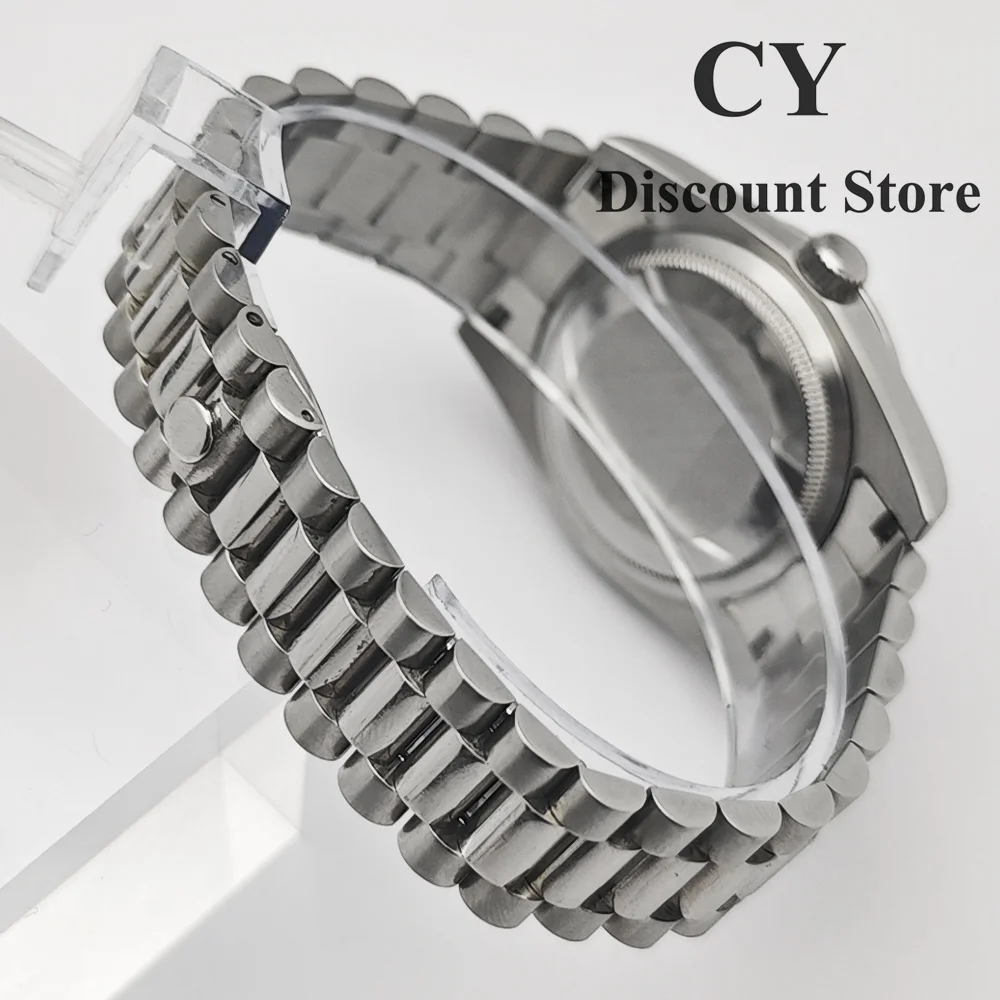 RICHUS NH35 حافظة 36 مللي متر/39 مللي متر فضية حافظة ساعة من الفولاذ المقاوم للصدأ تناسب NH35 NH36 ETA2824 2836 Miyota82-DG ساعة يد تعمل بالحركة اكسسوارات #5