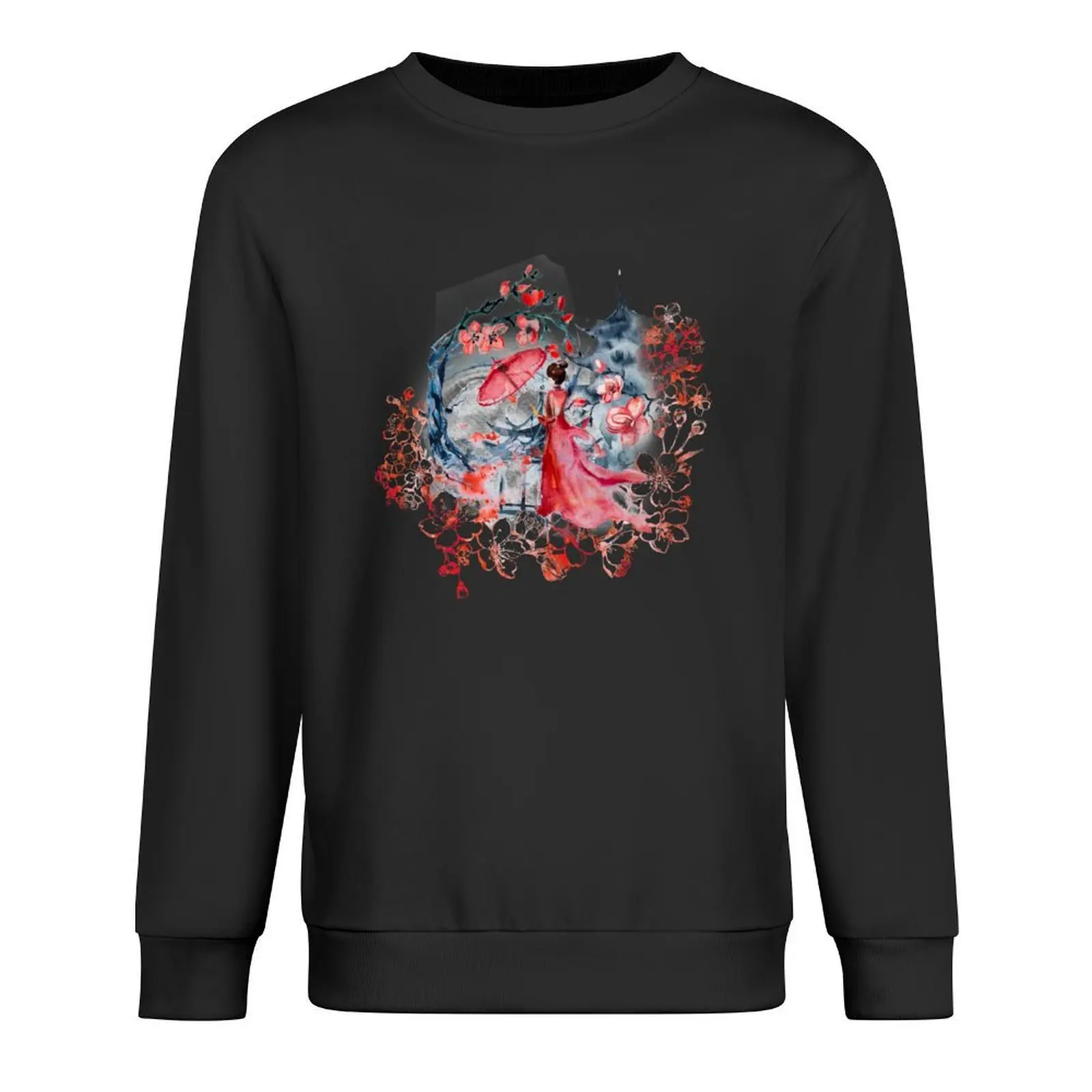 

Geisha Spring Blossoms Pullover male clothes anime clothes tracksuit korean style clothes sweatshirt men