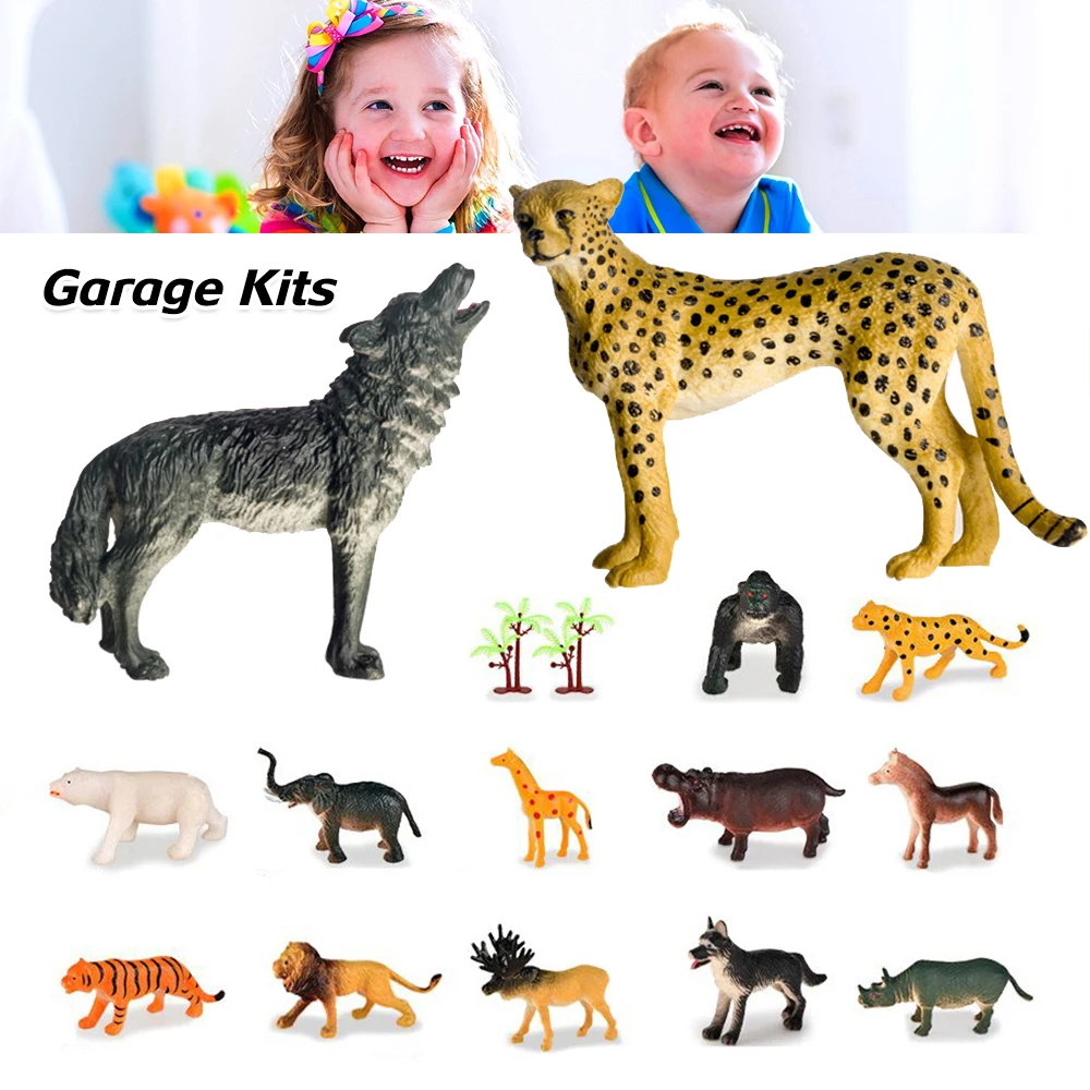 ชุดของเล่นรูปสัตว์สมจริงหลายแบบเพื่อการศึกษาสำหรับเด็กที่ชื่นชอบสัตว์