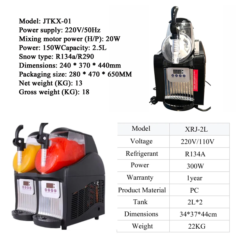 آلة ذوبان الثلج ذات الأسطوانة المزدوجة 2L * 2 آلة طين تجارية أوتوماتيكية بالكامل عالية الإنتاج لاستخدام البار #2