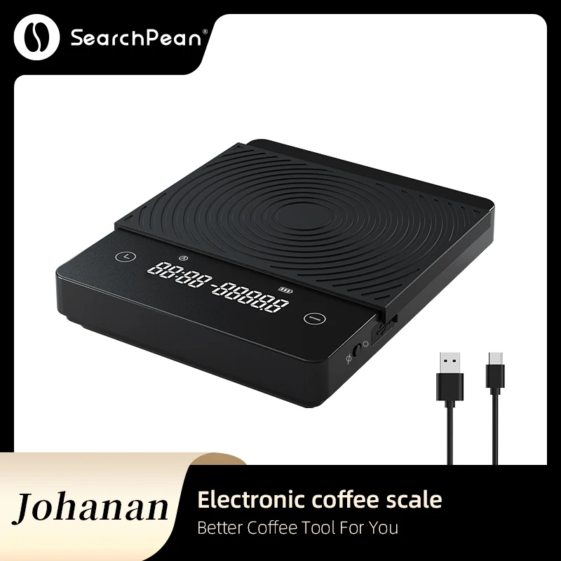 

Digital Electronic DigitalCoffee Kitchen Scale SearchPean Johanan Smart Timer USB 2kg/0.1g Free Shipping Send Pad Man Woman Gift