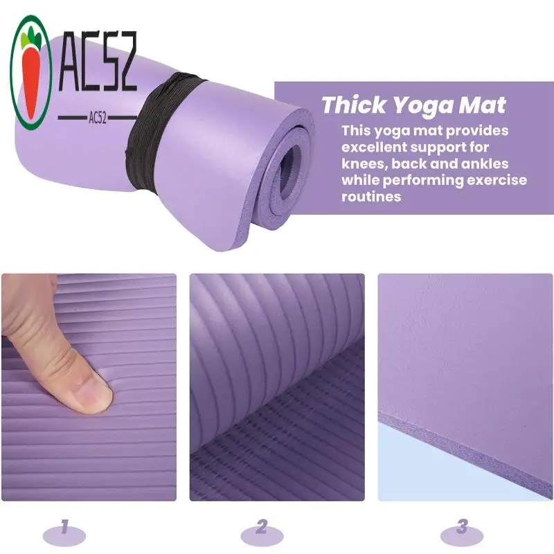AC52-Yoga Knee Pad 15Mm Yoga Mat Large Thick Pilates Exercise Fitness Pilates Workout Mat Non Slip Camping Mats