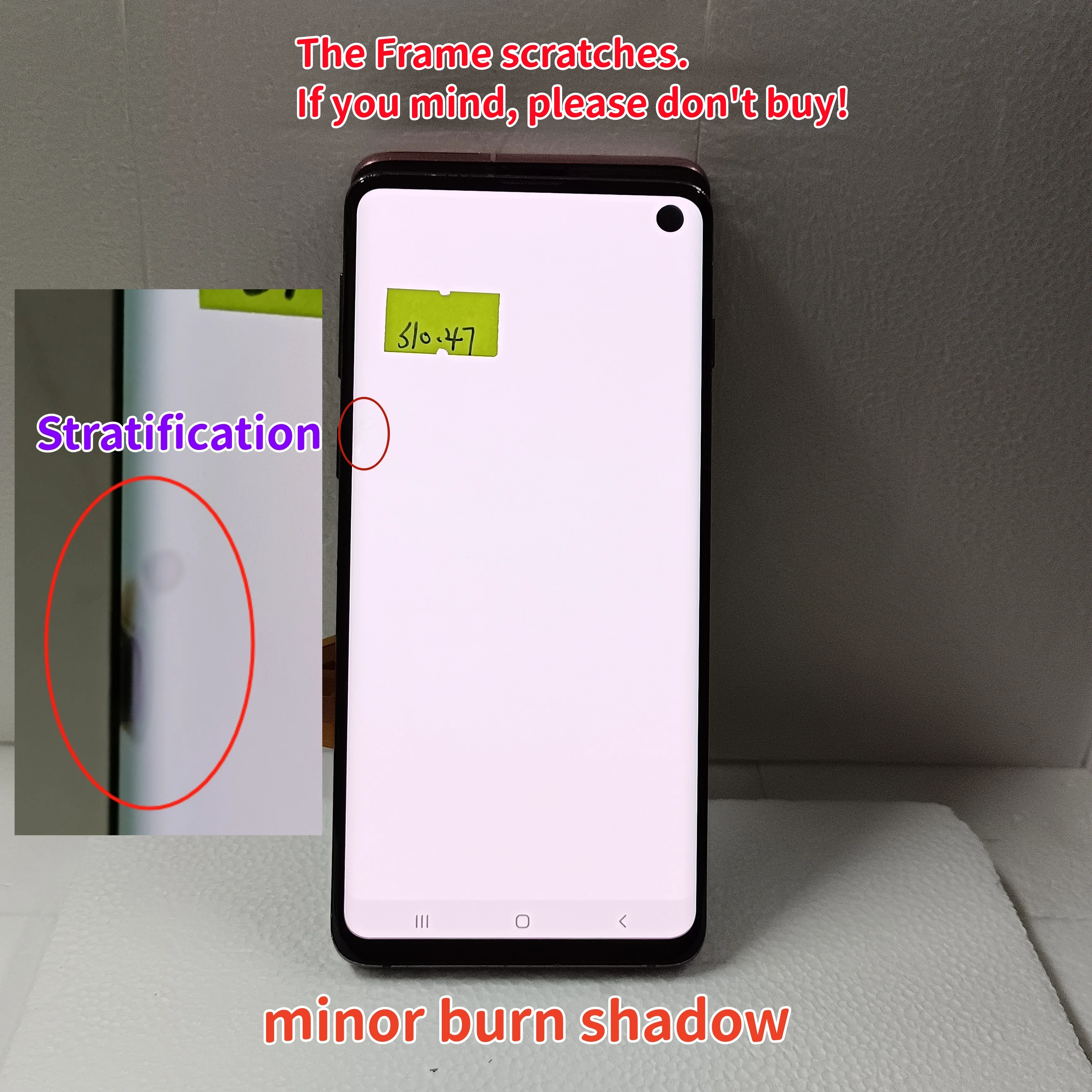 6.1''AMOLED For S10 Display Screen For Samsung Galaxy S10 Lcd G973 G973f/ds G973u With Defects Glass Display Digitizer Assembly