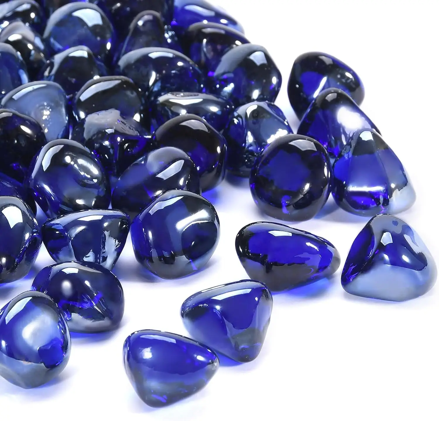 

Premium Fire Glass for Propane Fire Pits and Outdoor Decor, High Luster Diamond Beads, 20 Pounds