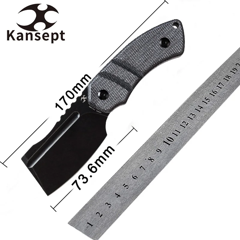 kansept facas de laminas fixas coreanas s preto stonewashed 14c28n micarta g10 handle com bainha kydex para edc carry novo 2023 01