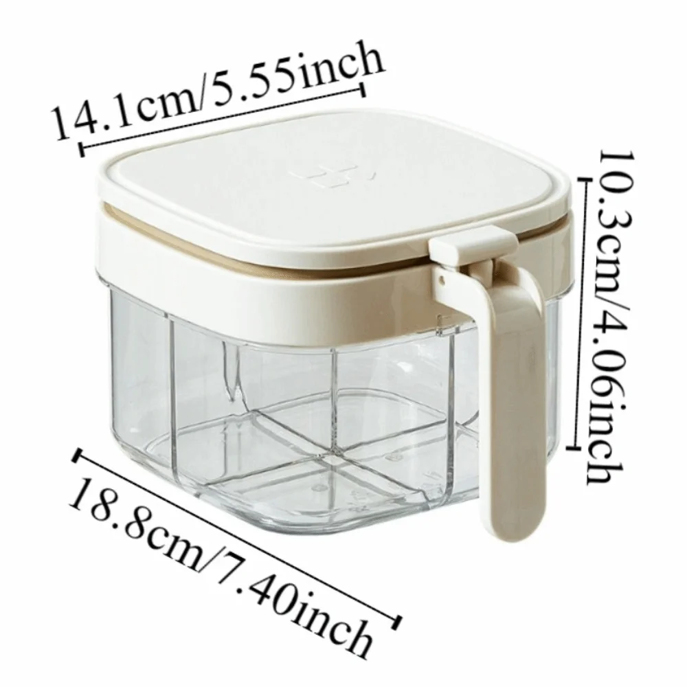 Glass Sealed Seasoning Jar Push-type Leak-proof Condiment Storage Container Transparent Dustproof Sugar and Salt Container
