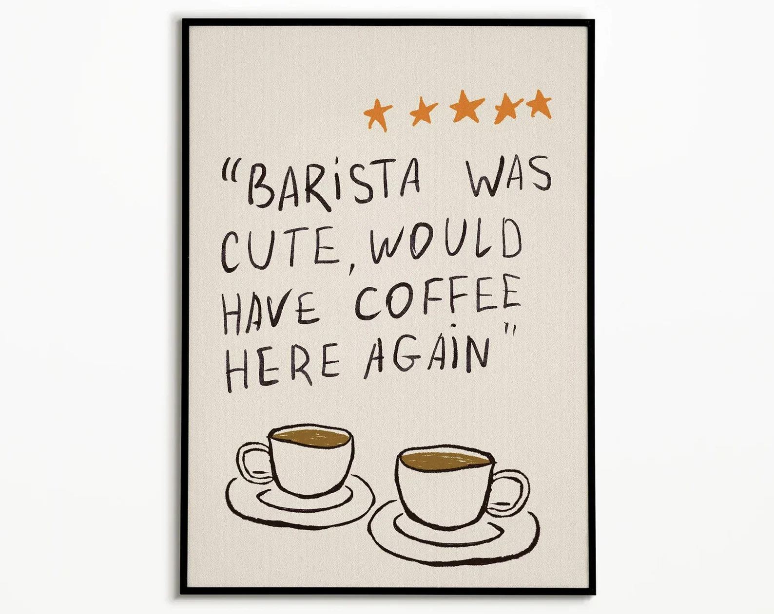 Barista Was Cute Poster, Coffee Bar Wall Art, Coffee Poster, Barista Rating Poster, coffee lover gift, kitchen Wall Art Print