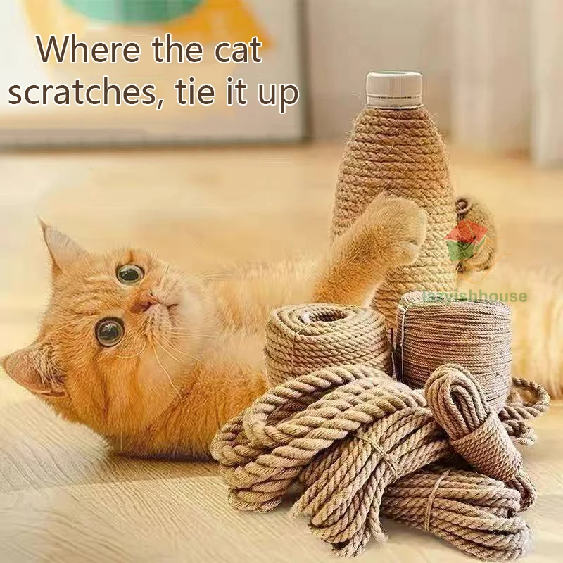Corde à gratter pour chat, bricolage, corde en Sisal naturel, jouet, griffe de patte de chat, protection de meubles, tour d'arbre à chat, cadre d'escalade, corde de liaison