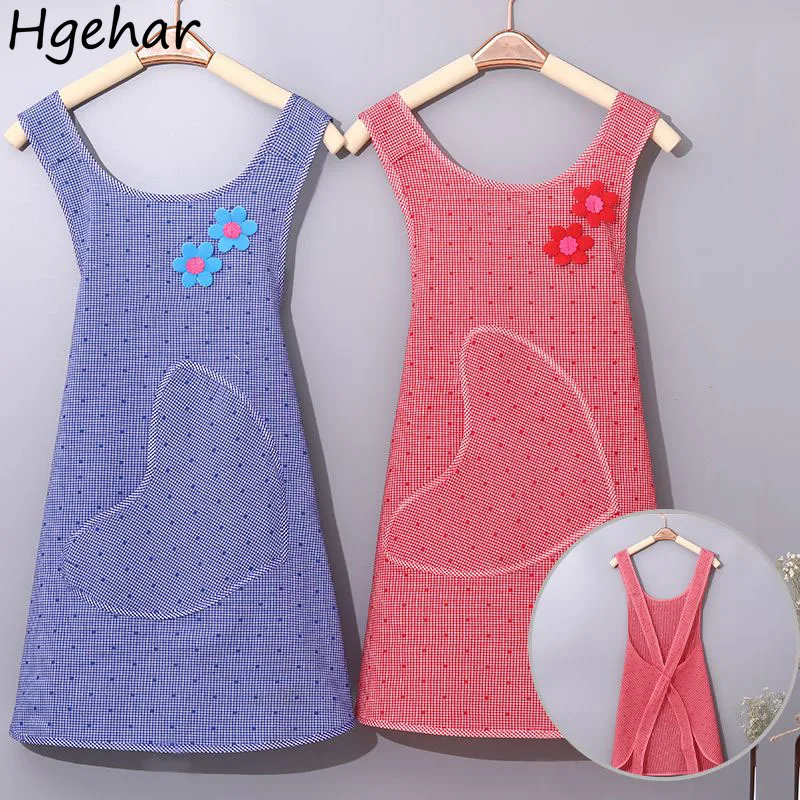 Kitchen Aprons Women Anti-fouling Dirt Resistant Pinafore Restaurant Household Cleaning Tools Florist Baking   앞치마