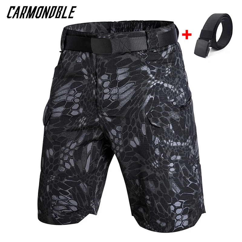 CARMONDBLE Tactics Shorts Trekking Mountain Shorts Outdoor Multi bolsos Calças curtas de pesca à prova d'água Calças cargo de secagem rápida