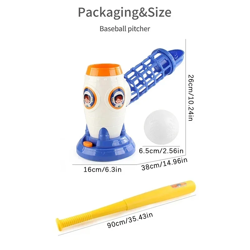 Child Outdoor Games Electric Baseball Pitching Machine Soccer Sports Toys T Ball Set Automatic Pitcher Machines Ball Toy Boys