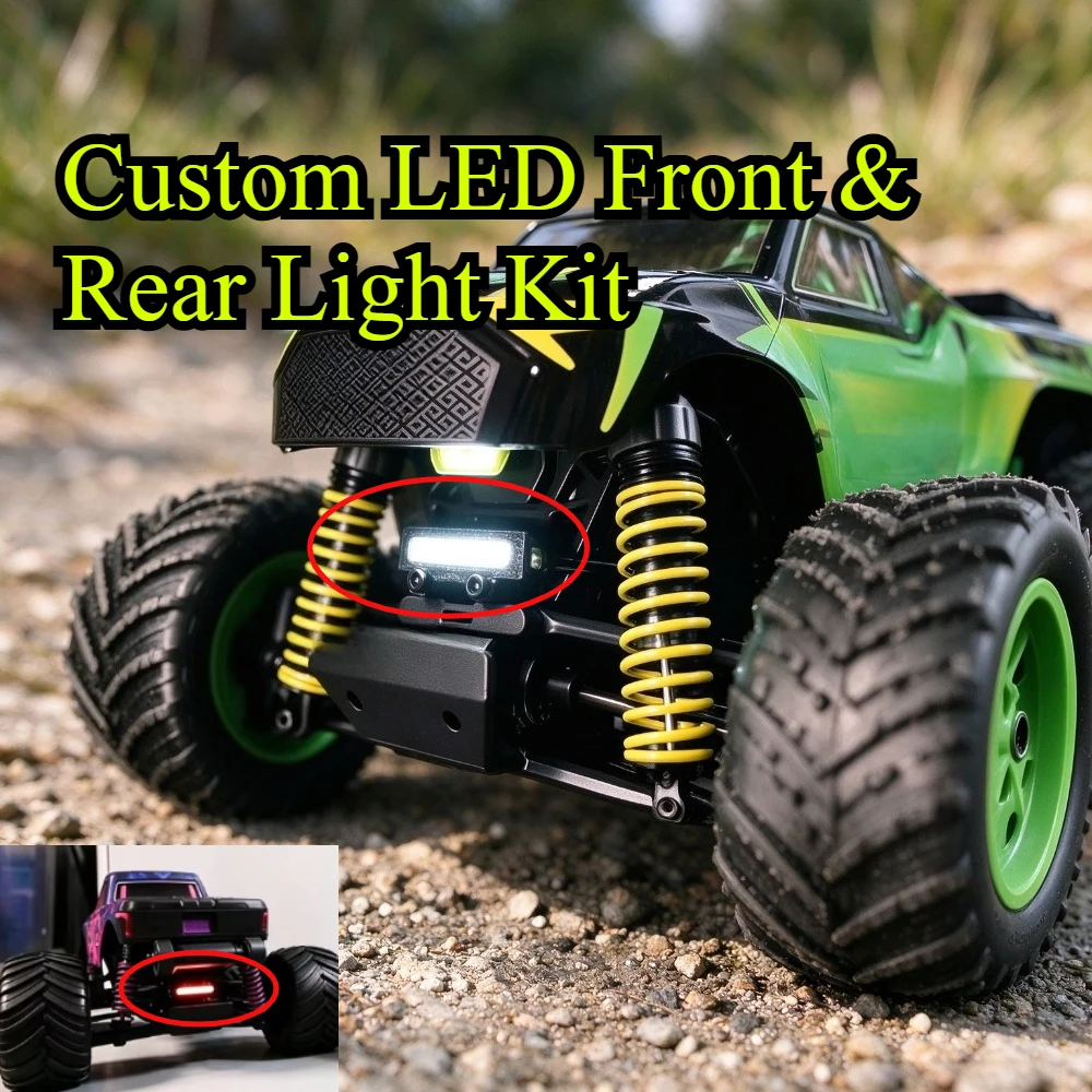 RC Car Replacement LED Light Set Front & Rear custom size Upgrade Parts For 1/16 Arrma Quake Grom Gorgon Grom Monster Truck