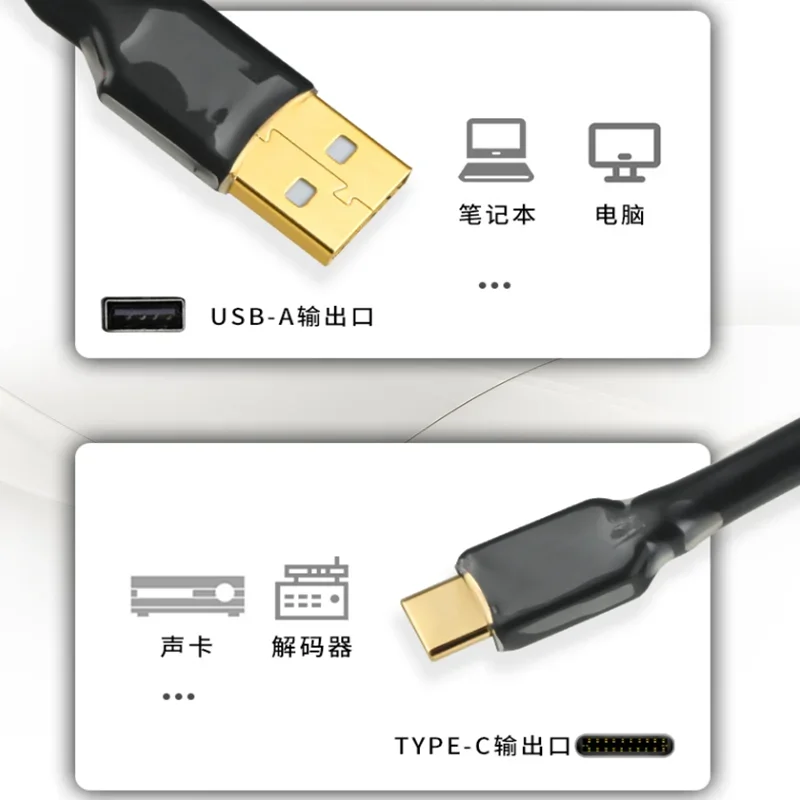 HiFi Audio Posrebrzany kabel typu C na USB do dekodera karty dźwiękowej telefonu komórkowego na komputer PC Linia danych