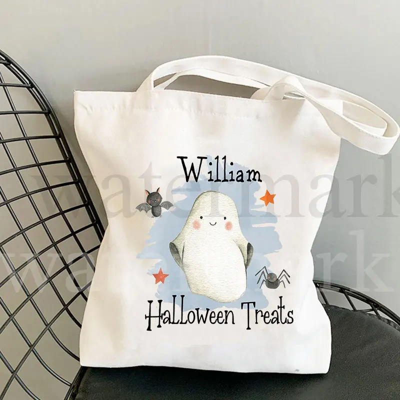 Halloween Trick or Treat Totes Shopping Bag Personalised Halloween Gift Tote Bag Halloween Accessories Shopper Best Gift for Kid