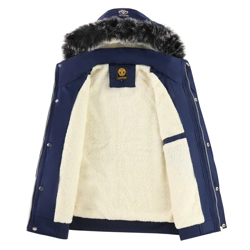 الشتاء سميكة الدافئة متعددة جيب البضائع معطف الرجال الأزياء مقنعين سترة عارضة فضفاض سترة في الهواء الطلق يندبروف السترات الملابس #5