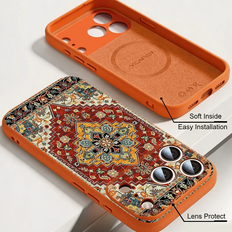 Магнитный жидкий силиконовый ч – обзор и цена Vintage Floral Pattern Soft Case