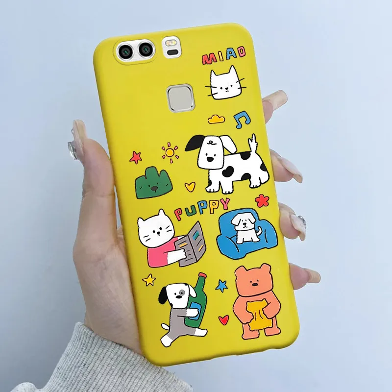สําหรับ Huawei P9 กรณีซิลิโคน TPU นุ่มน่ารักนักบินอวกาศ PANDA สําหรับ Huawei EVA-L29 EVA-L19 EVA-L09 P9 P 9 Coque Funda