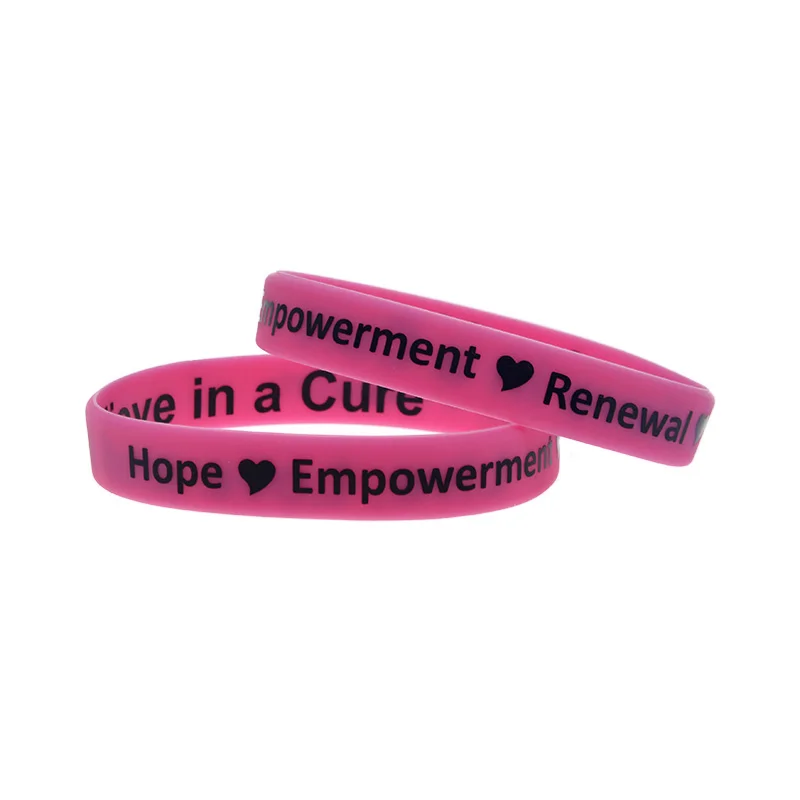 1 Stück/3 Stück Medizinisches Bewusstseins-Geschenk-Armband „Live Love and Believe in a Cure“ Silikon-Armband mit Positivem Spruch – Detail 7