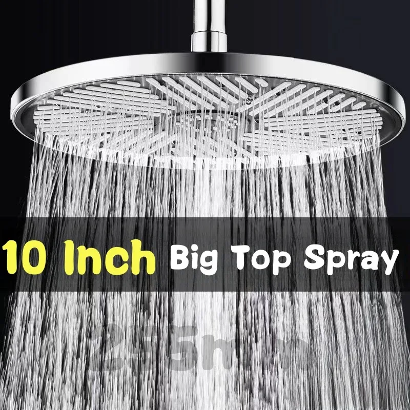 Luxury 10inch High Pressure Rainfall Showerhead 3 Modes Handheld Shower Head Combo Anti-clog Nozzles Water Saving Overhead Spray