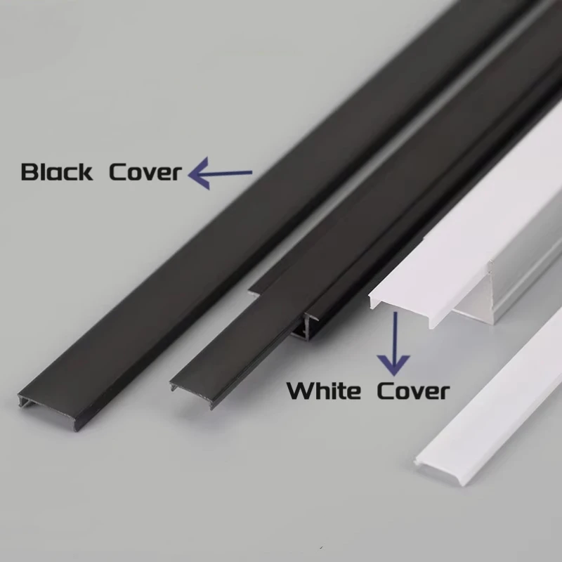 0.5m-10m LED Aluminum Profile Diffuser Black/White PC/Silicone Cover LED Strip Channel Flexible Replaceable Hard Bar Light Cover