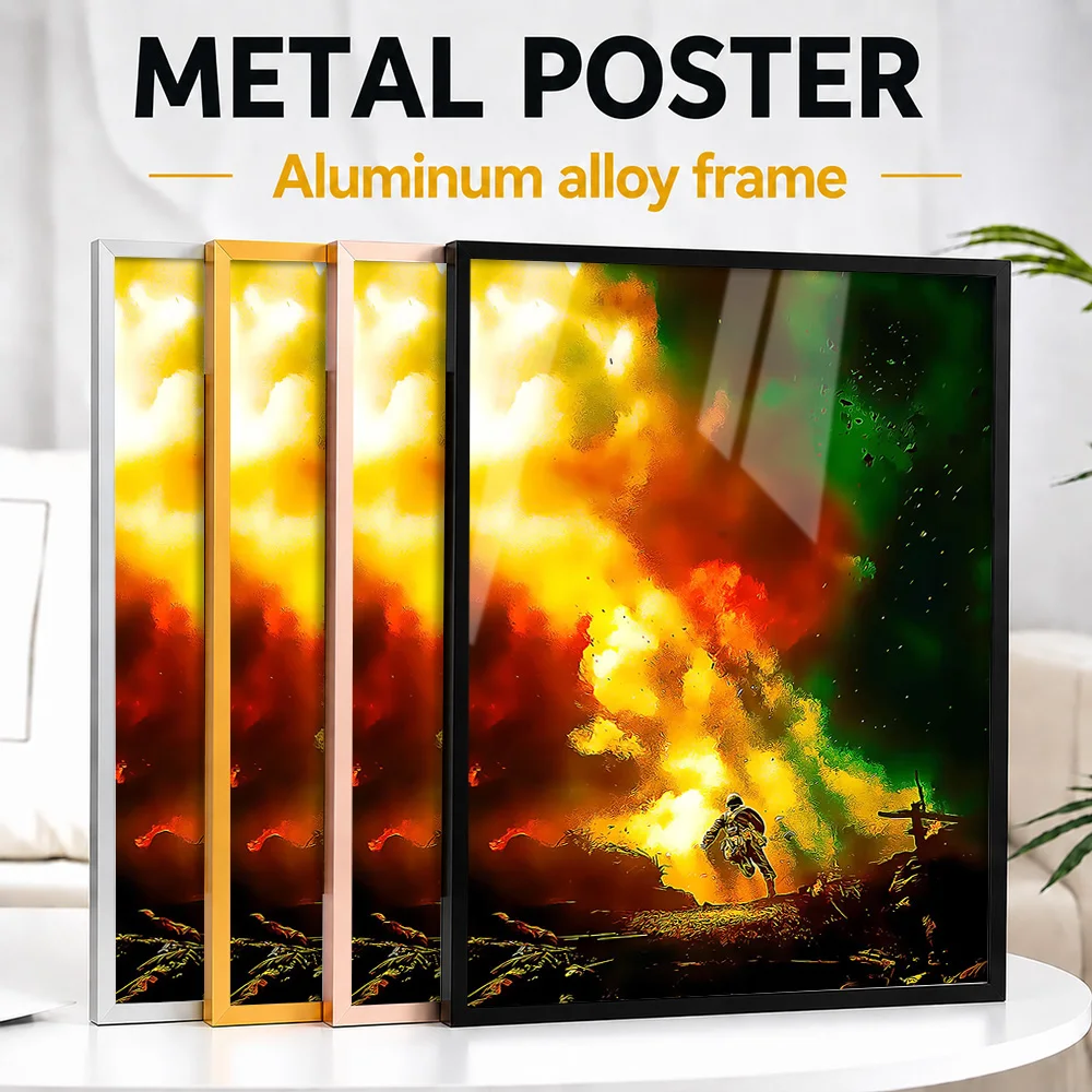 Retro Fantasy Adventure Framed Metal Poster Personalized Photo Warm Heritage Style Wall Art For Library Thoughtful Reader Gift