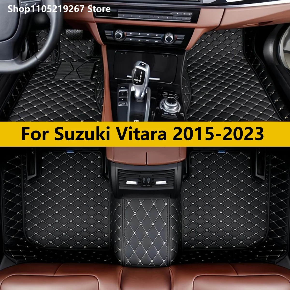 Custom Car Floor Mats For Suzuki Vitara 2015 2016 2017 2018 2019 2020 2021 2022 2023 Auto Carpets Foot Coche Accessorie