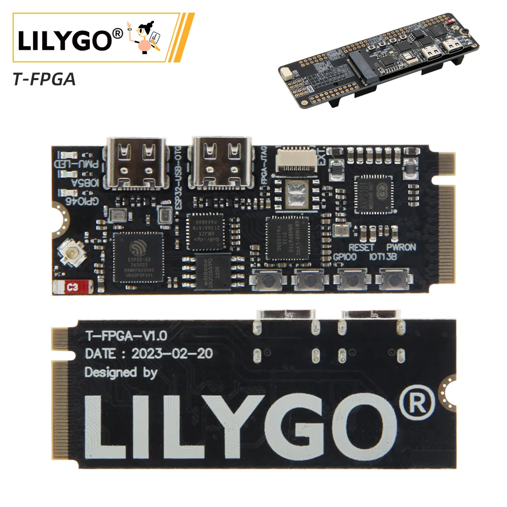 LILYGO® T-FPGA ESP32-S3 Development Board M.2 Slot FPGA GW1NSR-LV4CQN48PC6/I5 low-power Microcontrollers WiFi Bluetooth5 Module