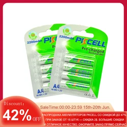 8PC PKCELL AA Battery 2200mah AA Rechargeable Battery 1.2v NI-MH Batteries and 2PC Battery Box for For Mouse Remote control Toys