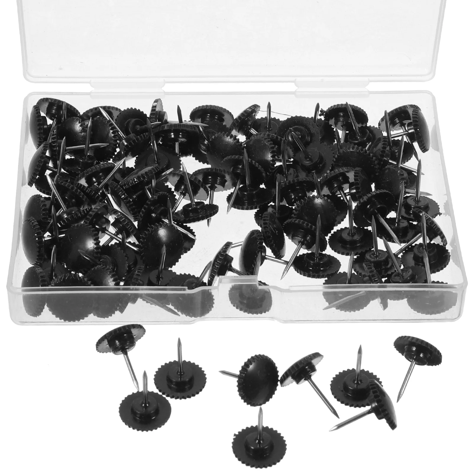 100 Pcs Plastic Pushpin Corkboard Tacks Office Black Thumbtacks Message Board Tacks Drawing Pin Pushpin for Wall Decor