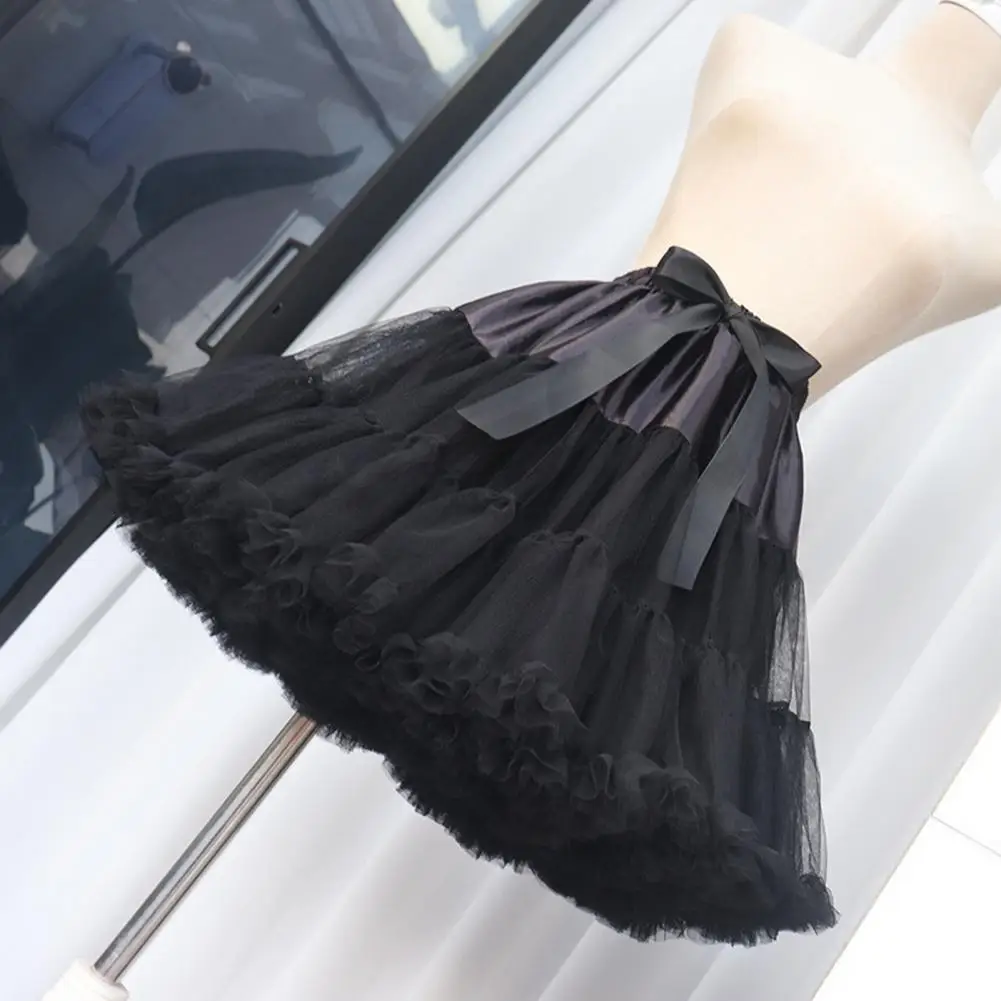 

Tulle Skirt Petticoat Elegant Women's Tulle Skirt with Soft Lining Bowknot Detail for Performance Daily Wear Special Occasions